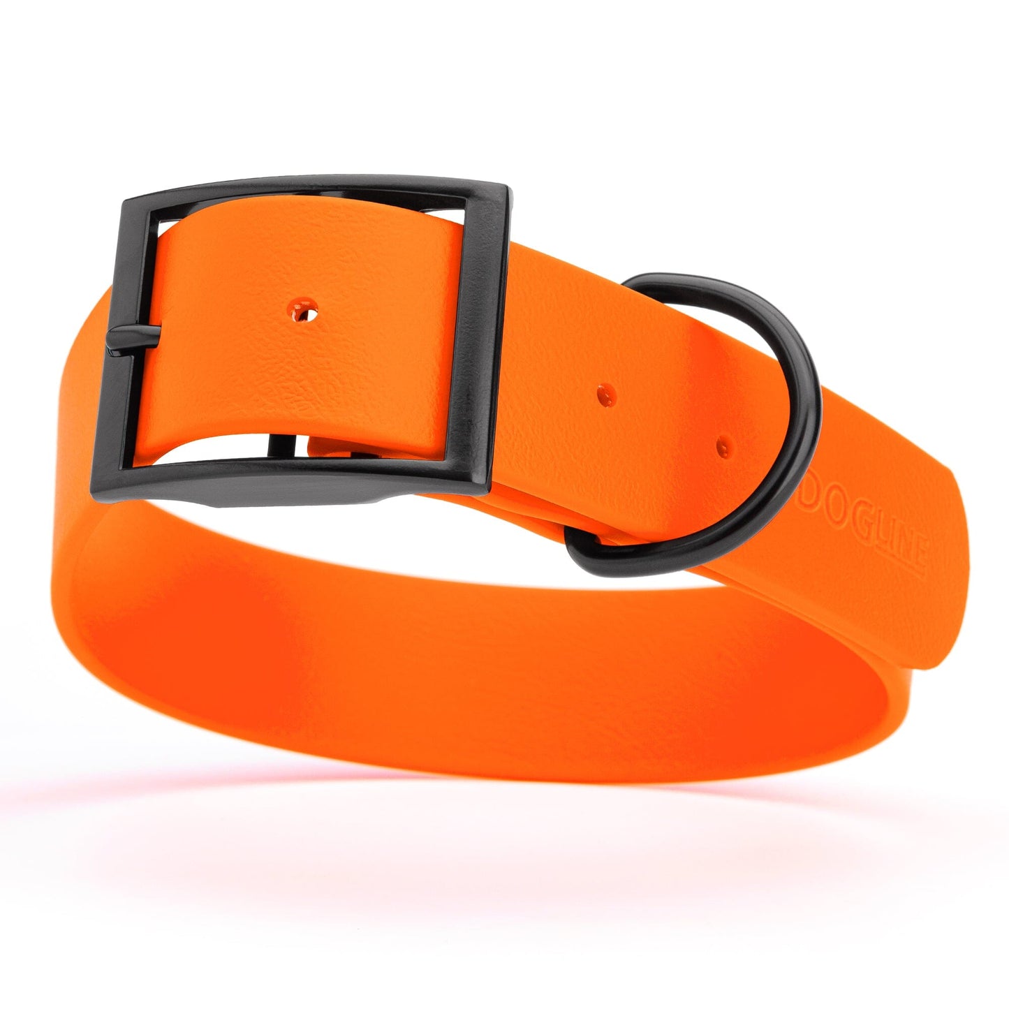 BioThane Waterproof Dog Collar - XS: L 12"-15" x W 5/8" - Black OR Brass Hardware