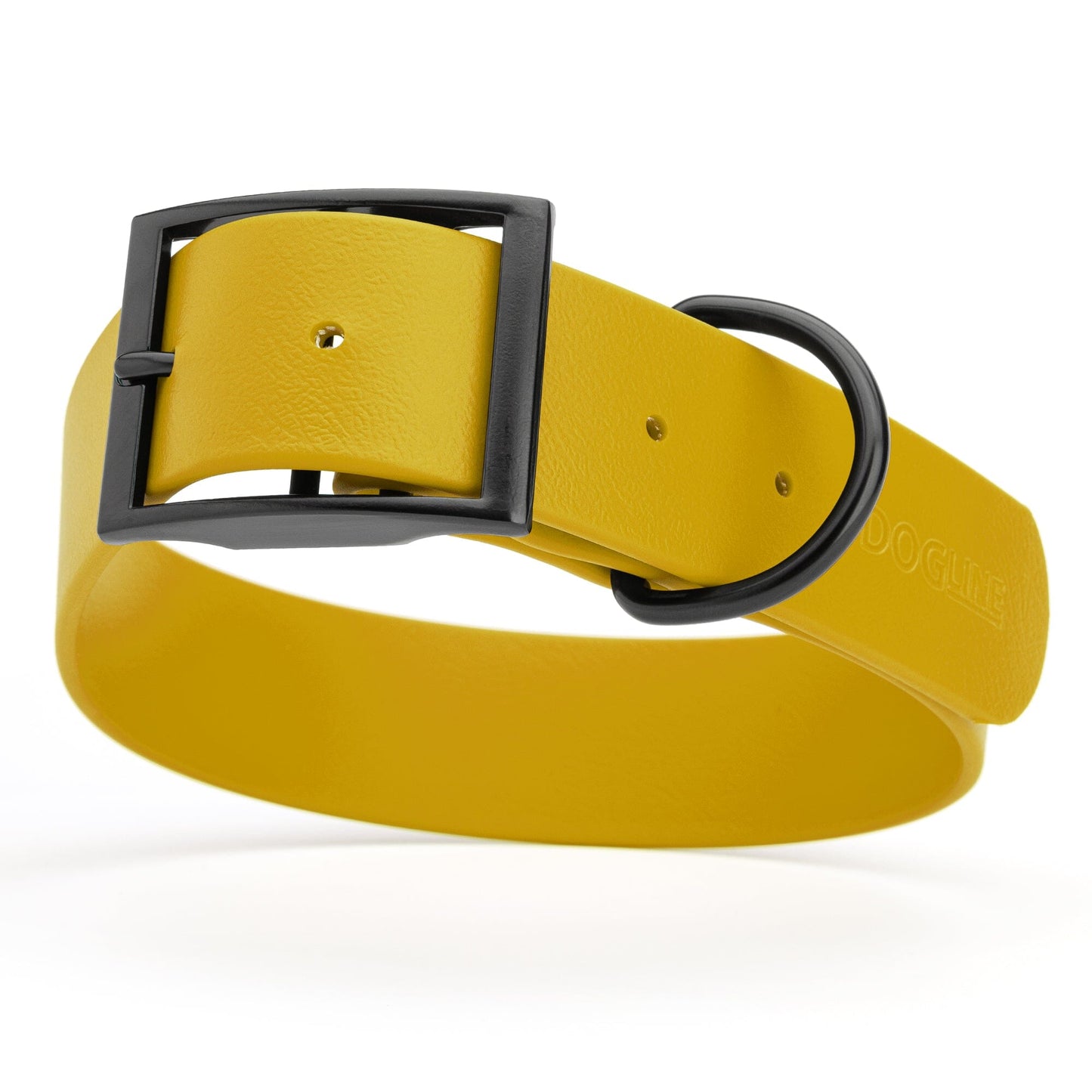 BioThane Waterproof Dog Collar - XS: L 12"-15" x W 5/8" - Black OR Brass Hardware