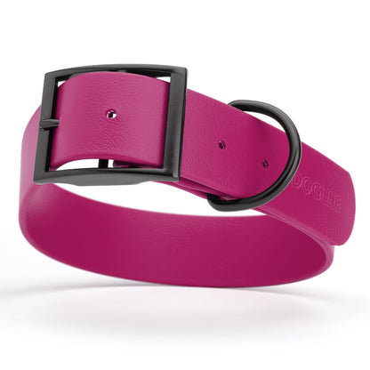 BioThane Waterproof Dog Collar - XS: L 12"-15" x W 5/8" - Black OR Brass Hardware