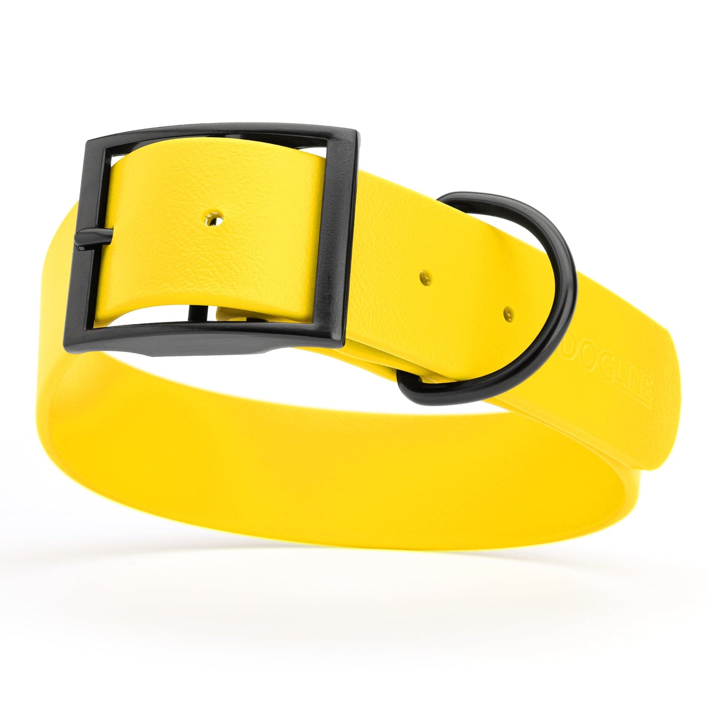 BioThane Waterproof Dog Collar - XS: L 12"-15" x W 5/8" - Black OR Brass Hardware