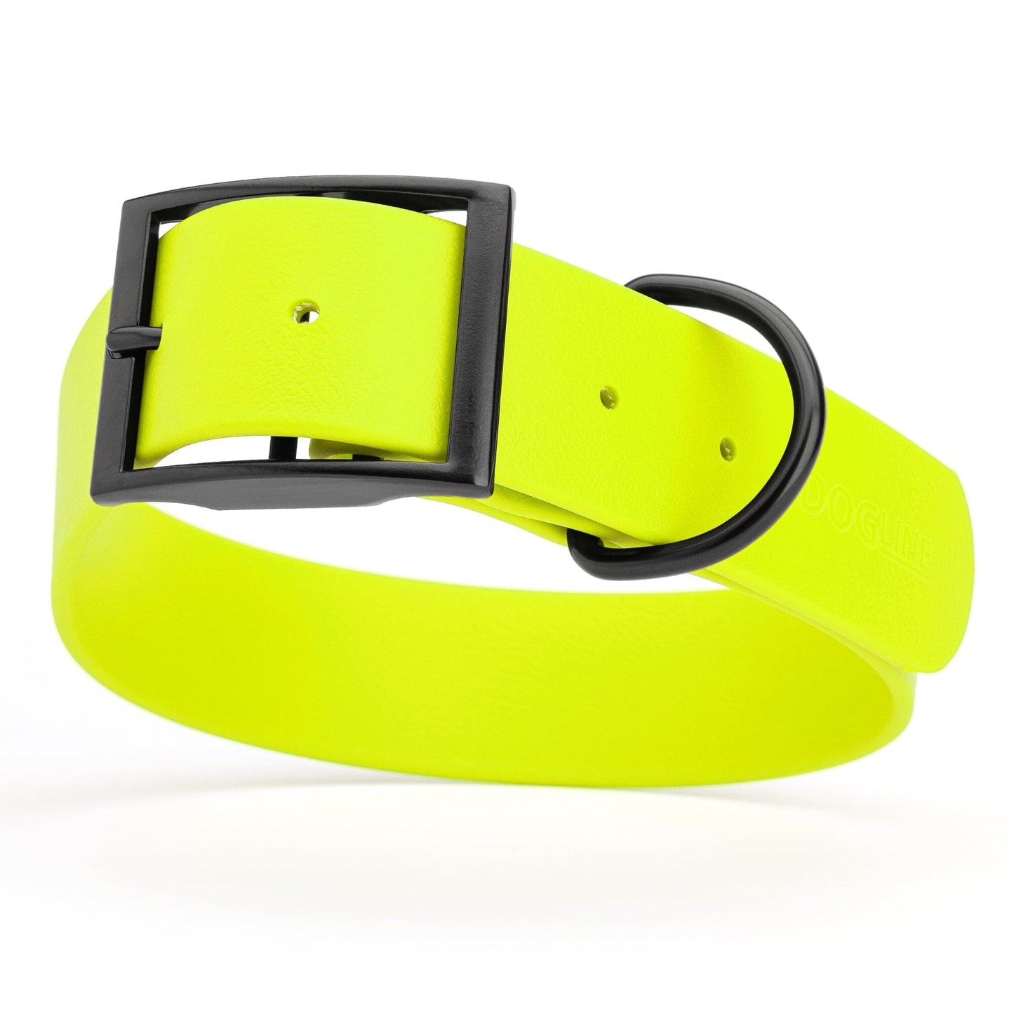 BioThane Waterproof Dog Collar - XS: L 12"-15" x W 5/8" - Black OR Brass Hardware