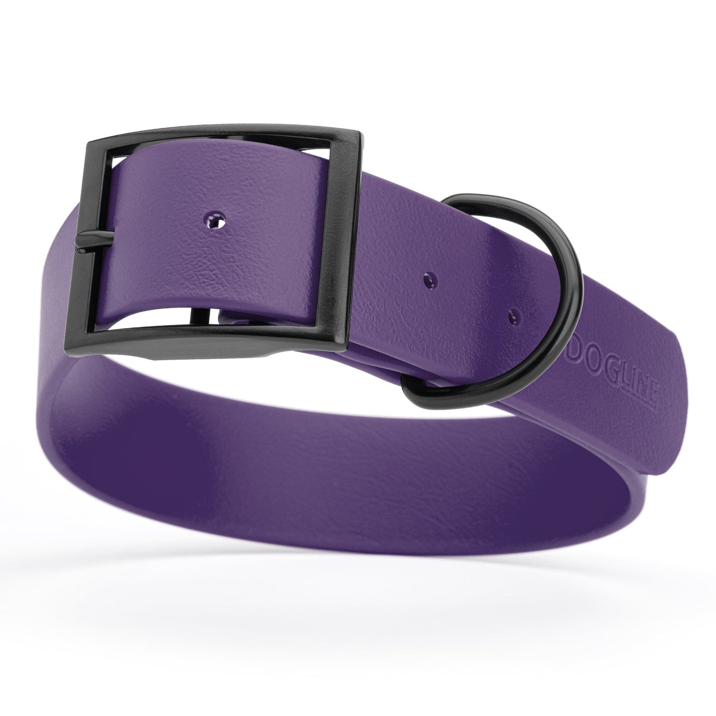 BioThane Waterproof Dog Collar - XS: L 12"-15" x W 5/8" - Black OR Brass Hardware