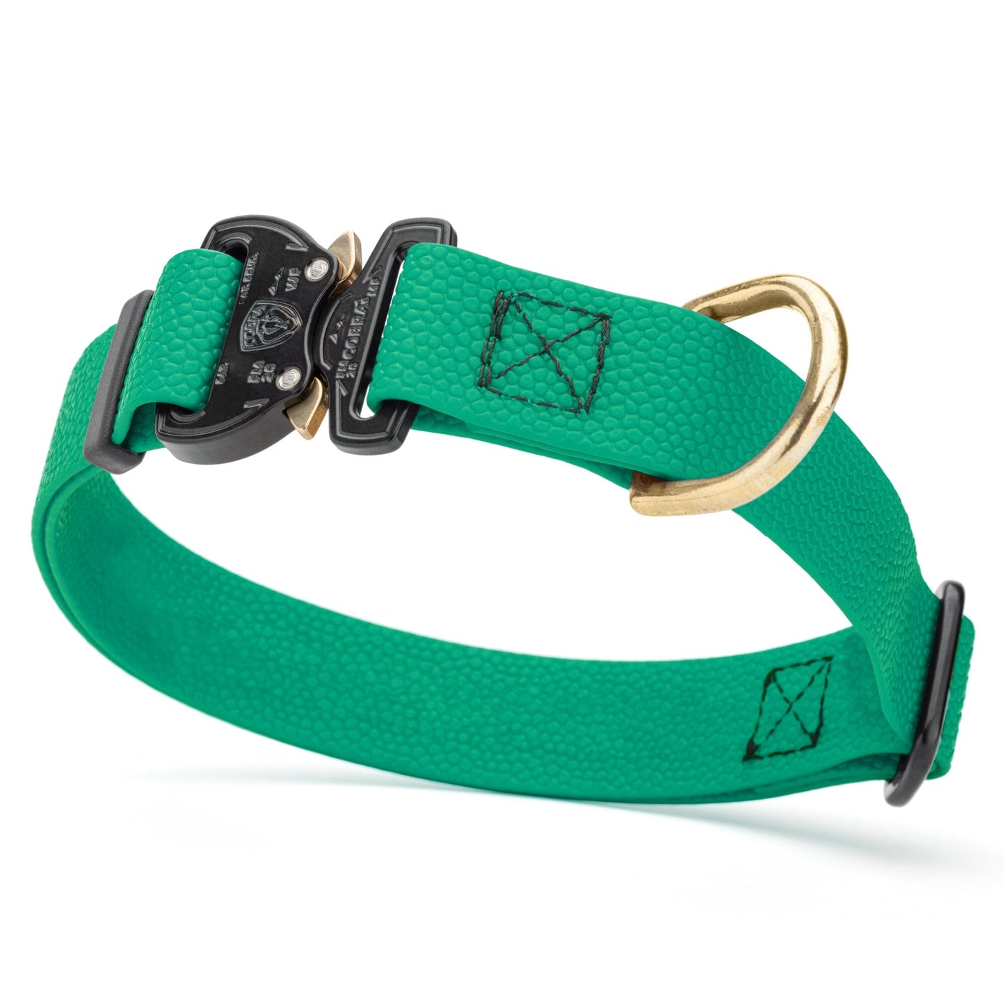 Dogline Pebble Emboss BioThane Dog Collar with Heavy Duty Cobra Buckle