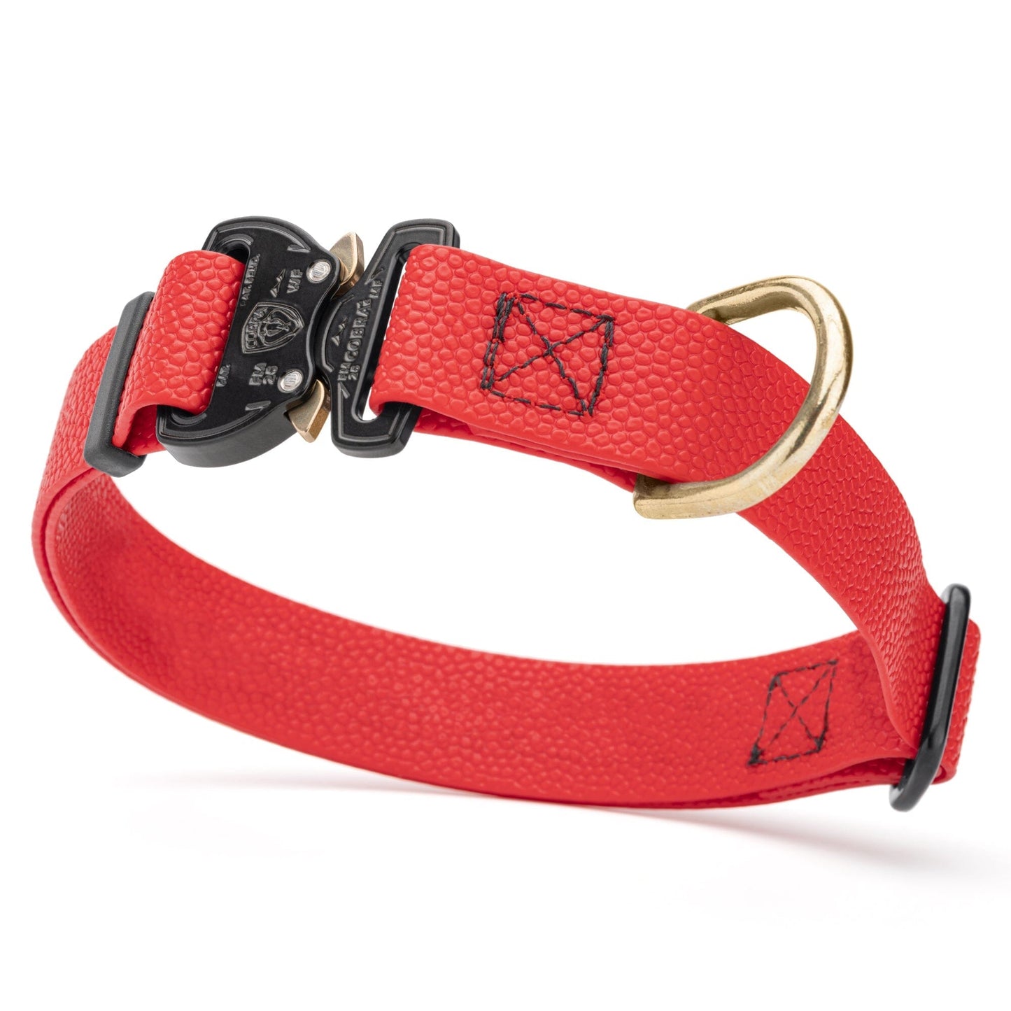 Dogline Pebble Emboss BioThane Dog Collar with Heavy Duty Cobra Buckle