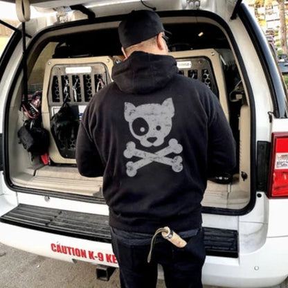 Kiloniner Reflective Ink Subdued Dog and Crossbones Hoodie