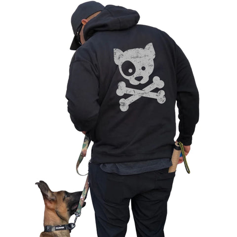 Kiloniner Reflective Ink Subdued Dog and Crossbones Hoodie