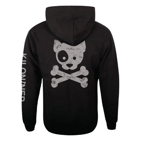 Kiloniner Reflective Ink Subdued Dog and Crossbones Hoodie