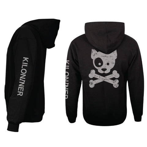 Kiloniner Reflective Ink Subdued Dog and Crossbones Hoodie