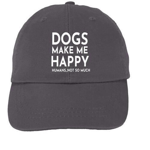 Charcoal – Ball Cap – Dogs Make Me Happy Humans Not So Much