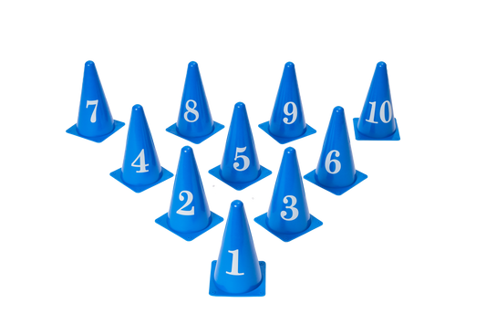 Pack of 10 Durable Numbered Cones for Dog Agility Training