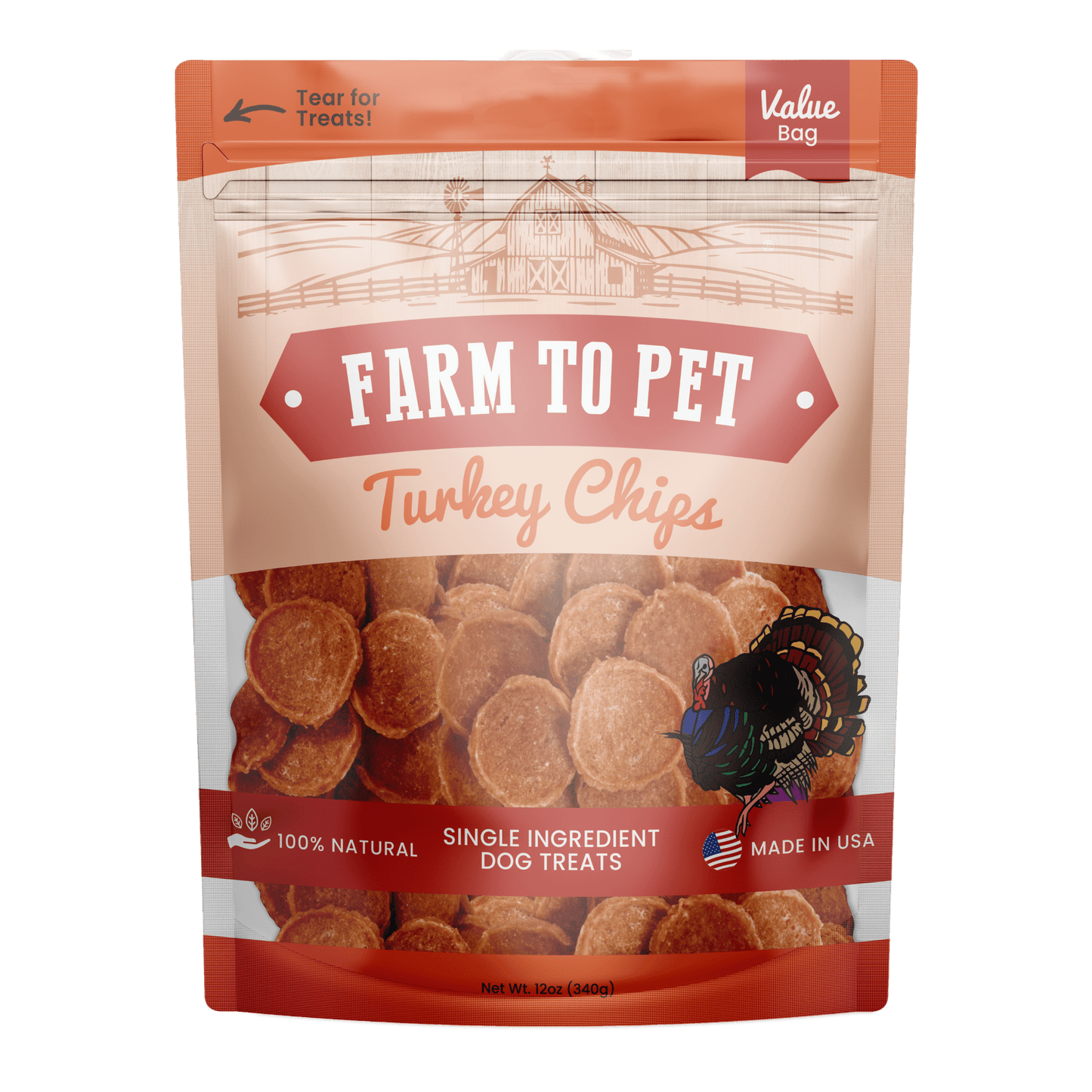 Farm to Pet Turkey Chips for Dogs