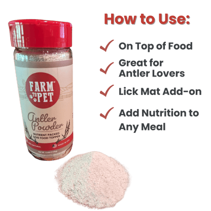 Farm to Pet Antler Powder Dog Food Topper
