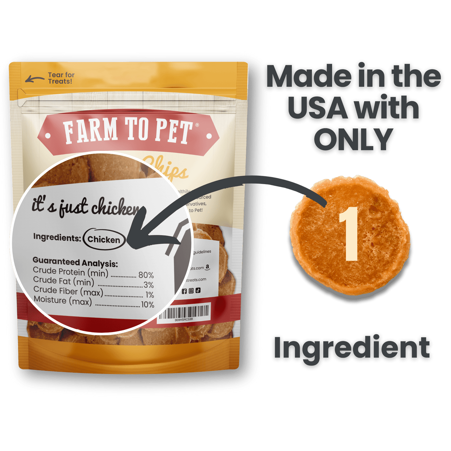 Farm to Pet Chicken Chips for Dogs