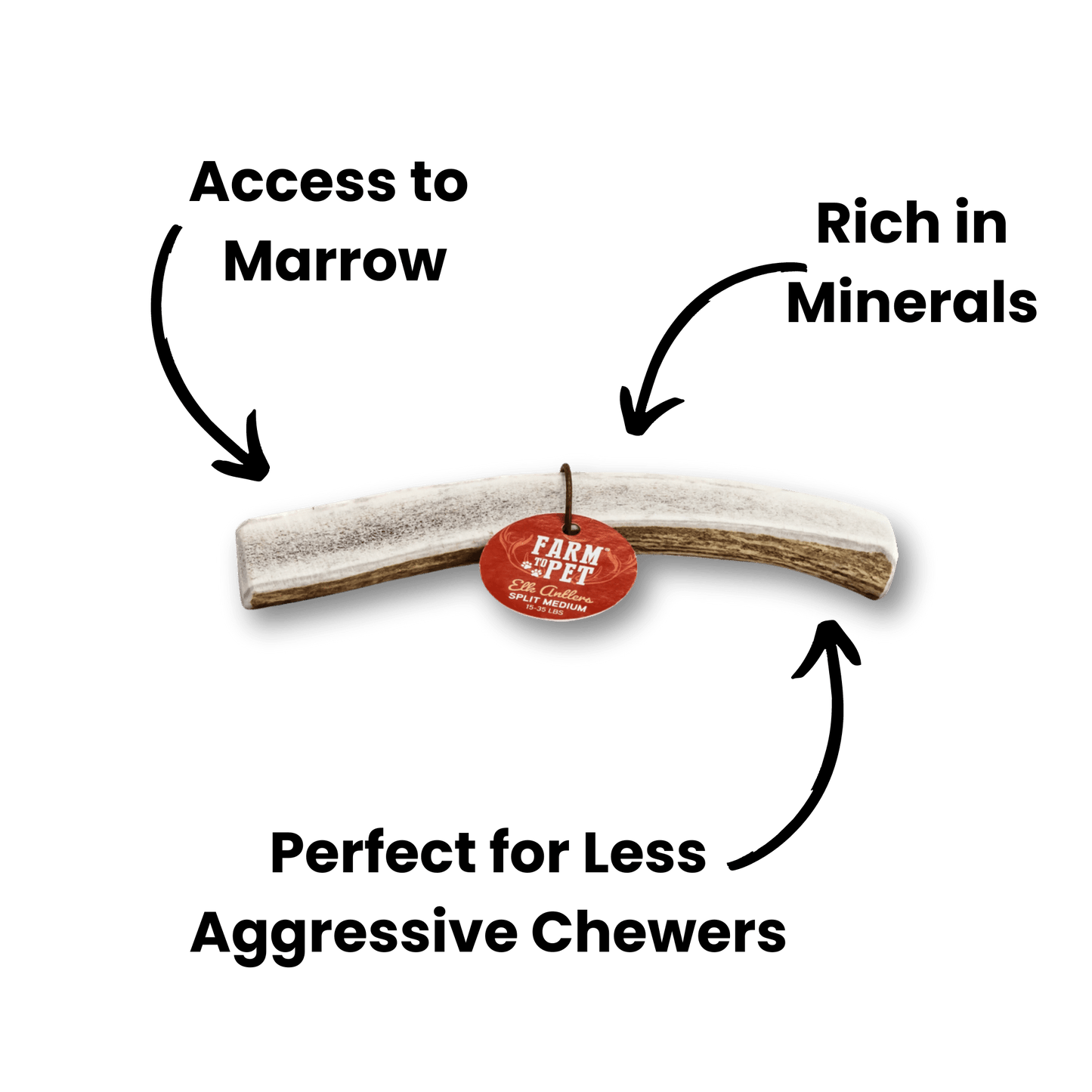 Farm to Pet Split Elk Antlers for Dogs