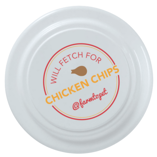 Farm to Pet Will Fetch for Chicken Chips Dog Frisbee