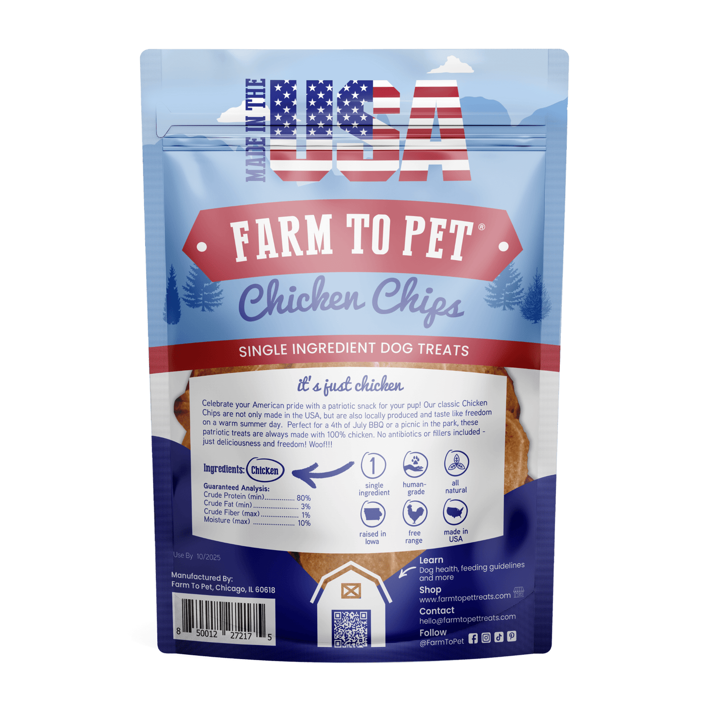 Farm to Pet Americana Chicken Chips for Dogs