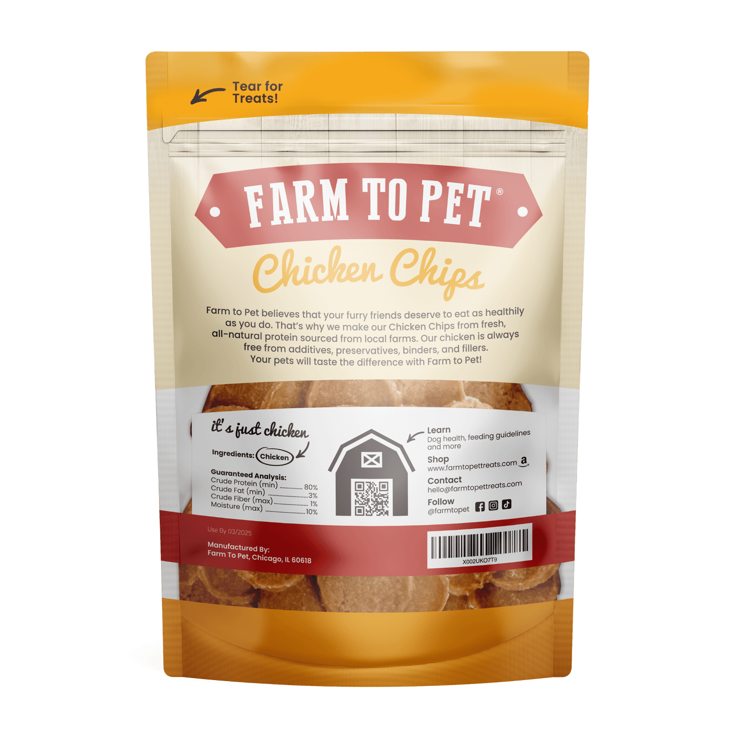 Farm to Pet Chicken Chips for Dogs