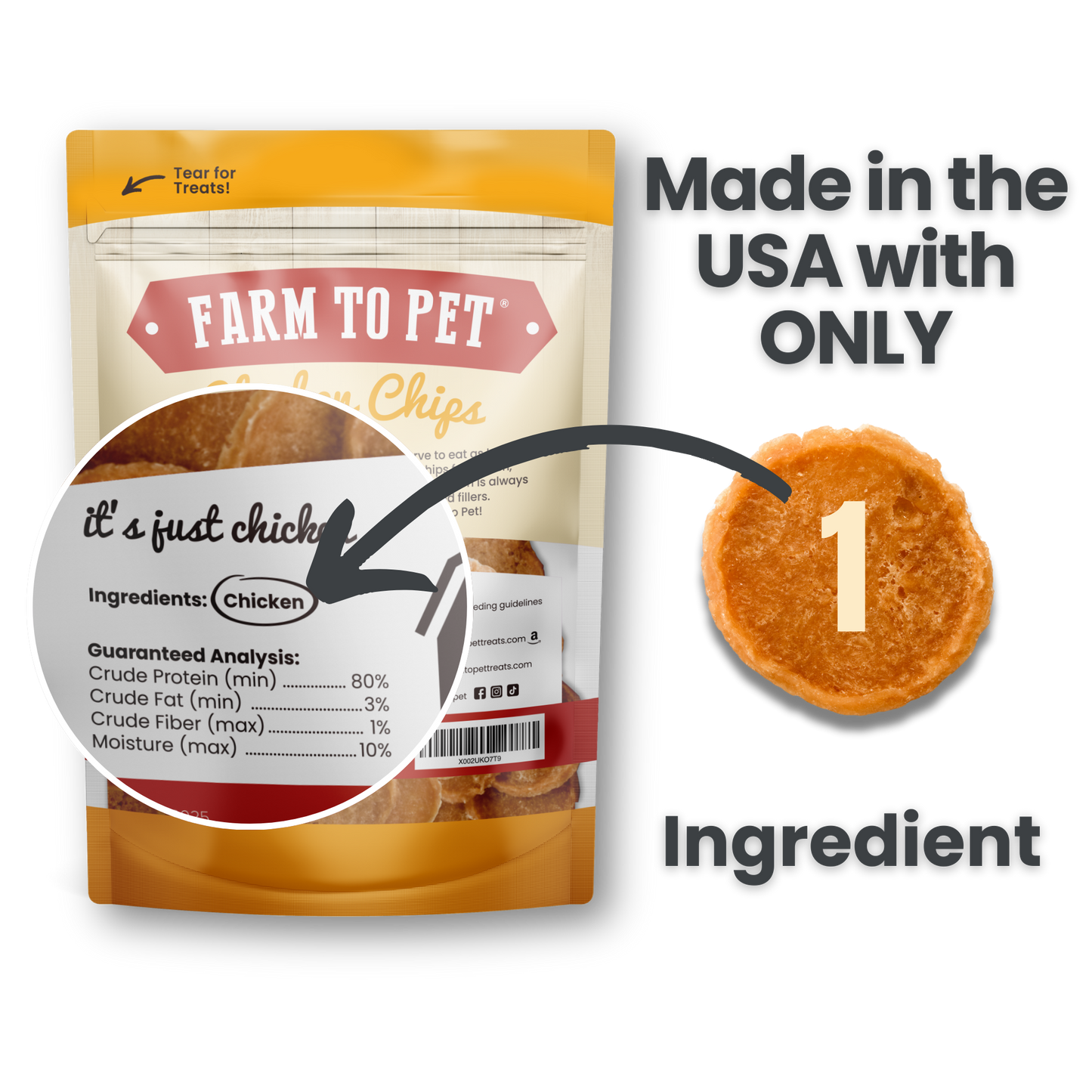 Farm to Pet Chicken Chips for Dogs