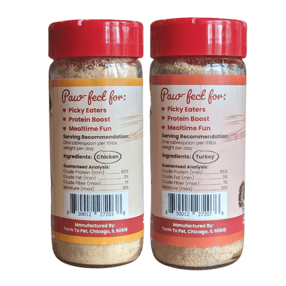 Farm to Pet Chicken & Turkey Dog Food Topper Bundle