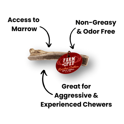 Farm to Pet Split Reindeer Antlers for Dogs