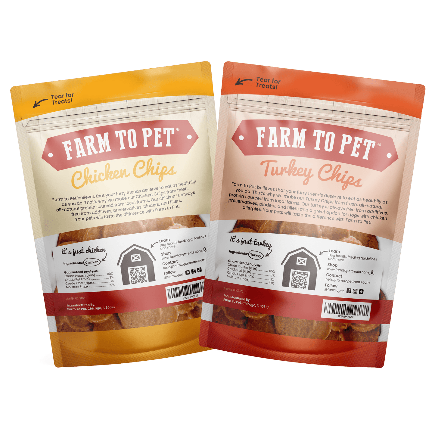 Farm to Pet Chicken & Turkey Dog Treat Bundles