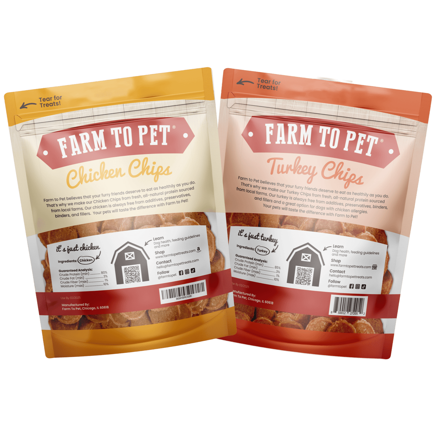 Farm to Pet Chicken & Turkey Dog Treat Bundles