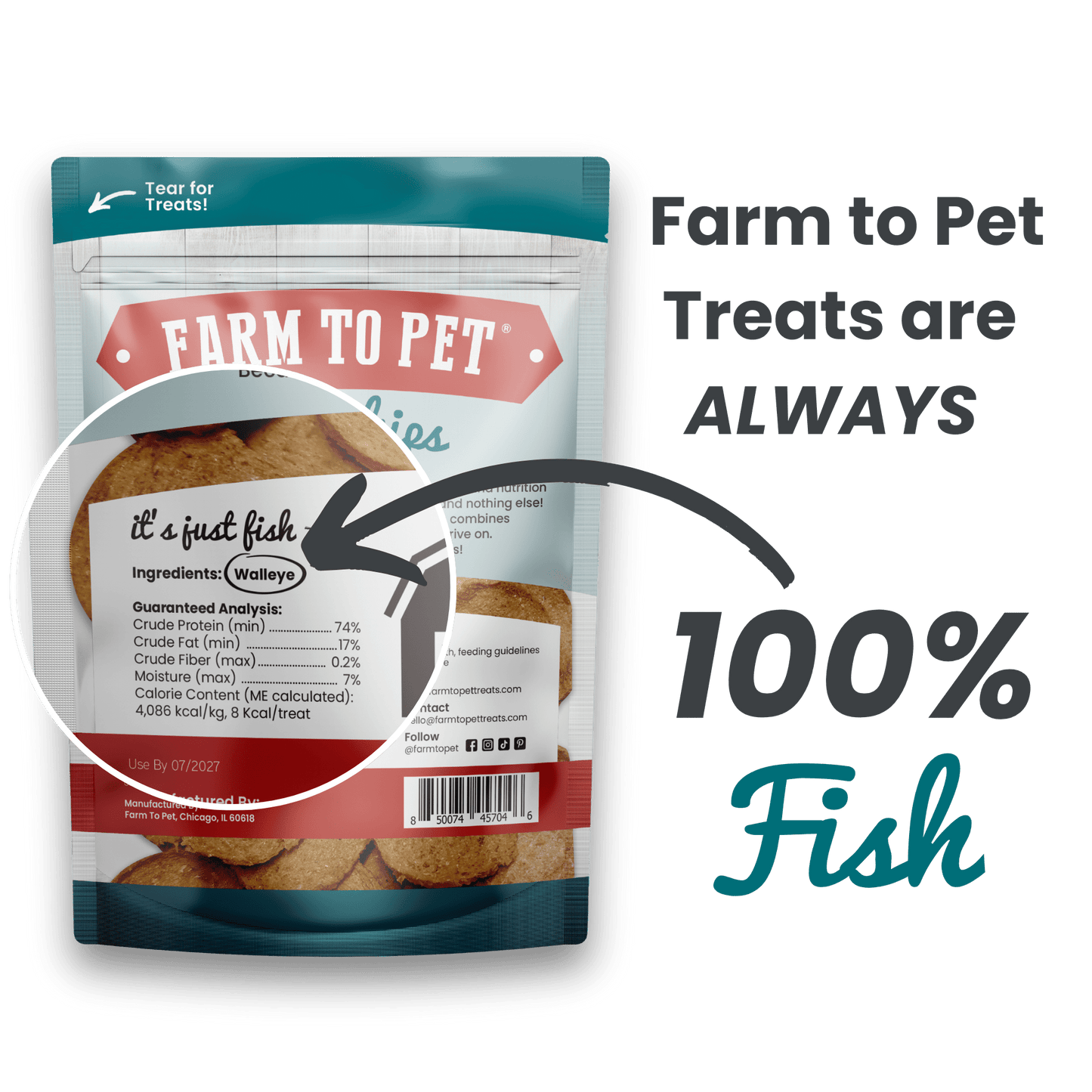 Fish Chips for Dogs | Wild-Caught Fish Dog Treats