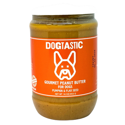 Dogtastic Gourmet Peanut Butter for Dogs - Pumpkin & Flax Seed Flavor