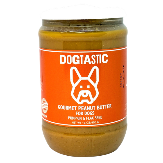 Dogtastic Gourmet Peanut Butter for Dogs - Pumpkin & Flax Seed Flavor