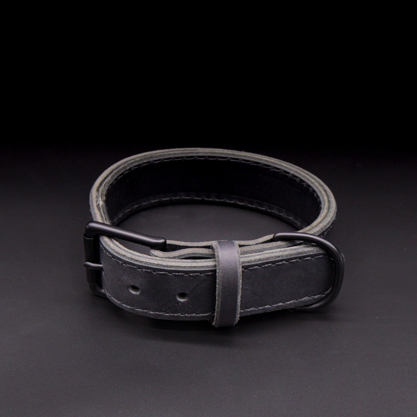 The Golden Ranch 1.5" Black Latigo Collar