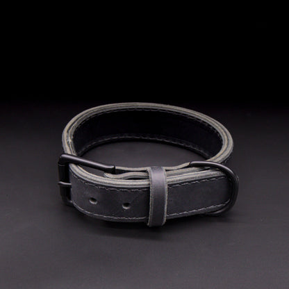 The Golden Ranch 1.5" Black Latigo Collar