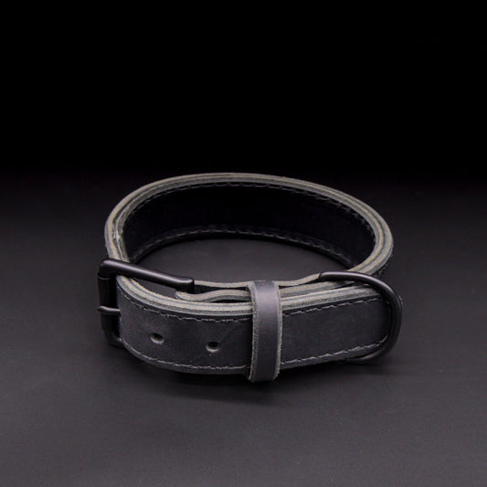 The Golden Ranch 1.5" Black Latigo Collar