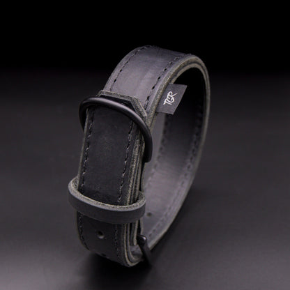 The Golden Ranch 1.5" Black Latigo Collar