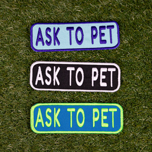 K9 Sport Sack Ask to Pet 2x6 Patch