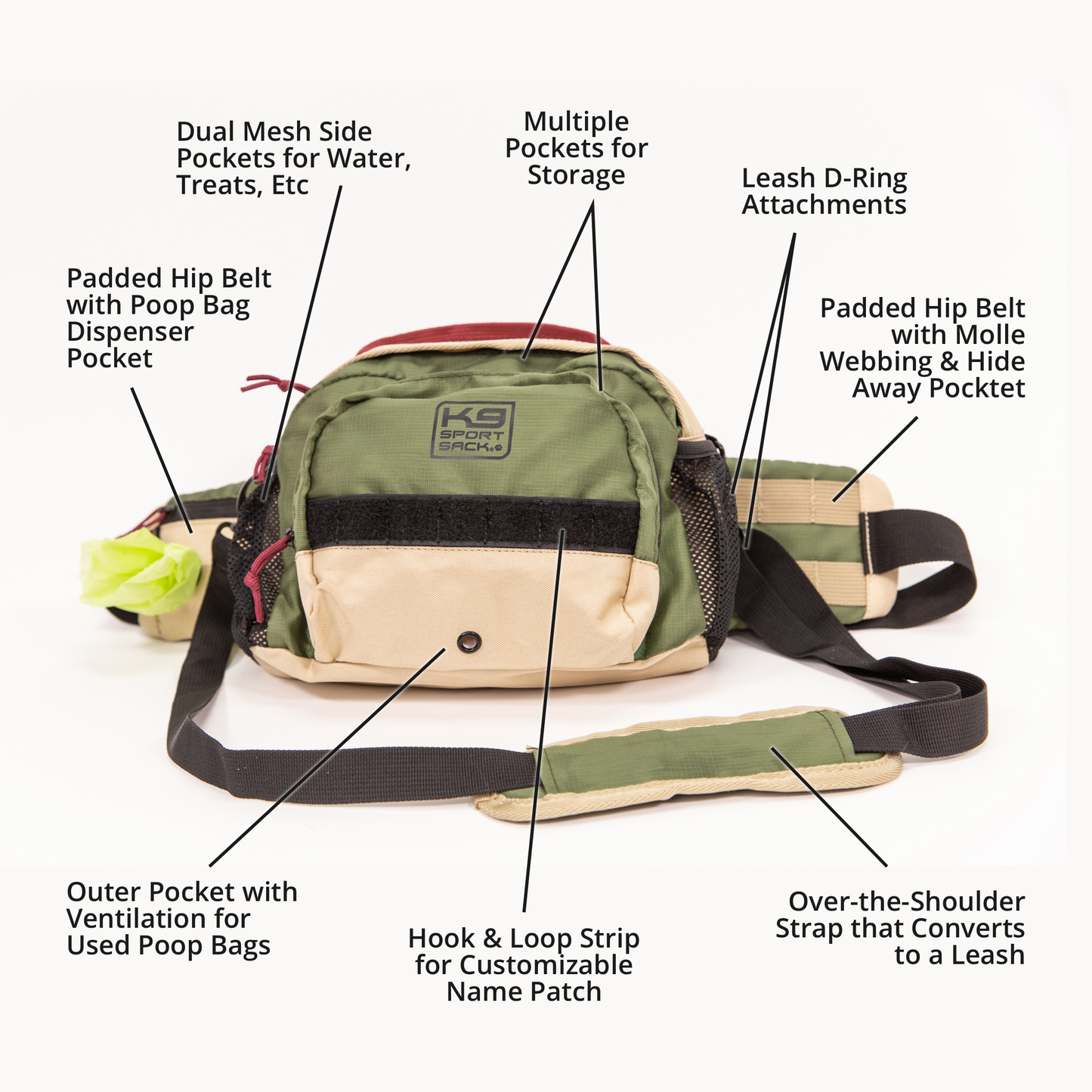 K9 Sport SackK9 Kompanion | Shoulder-Hip Dog Supply Pack