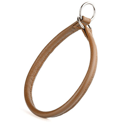 Dogline Soft Leather Round Slip Collar