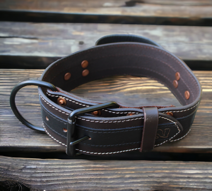 SkollHati 2" Dark Leather Agitation Collar with handle