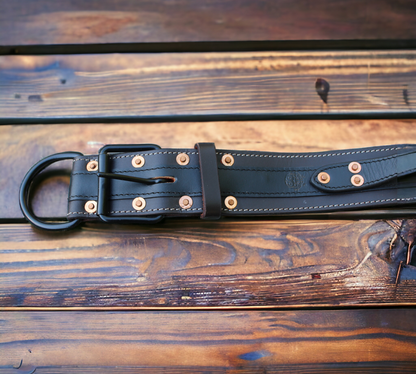 SkollHati 2" Dark Leather Agitation Collar with handle