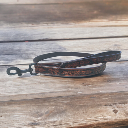 Ay'e Chihuahua Tooled Leather Leash