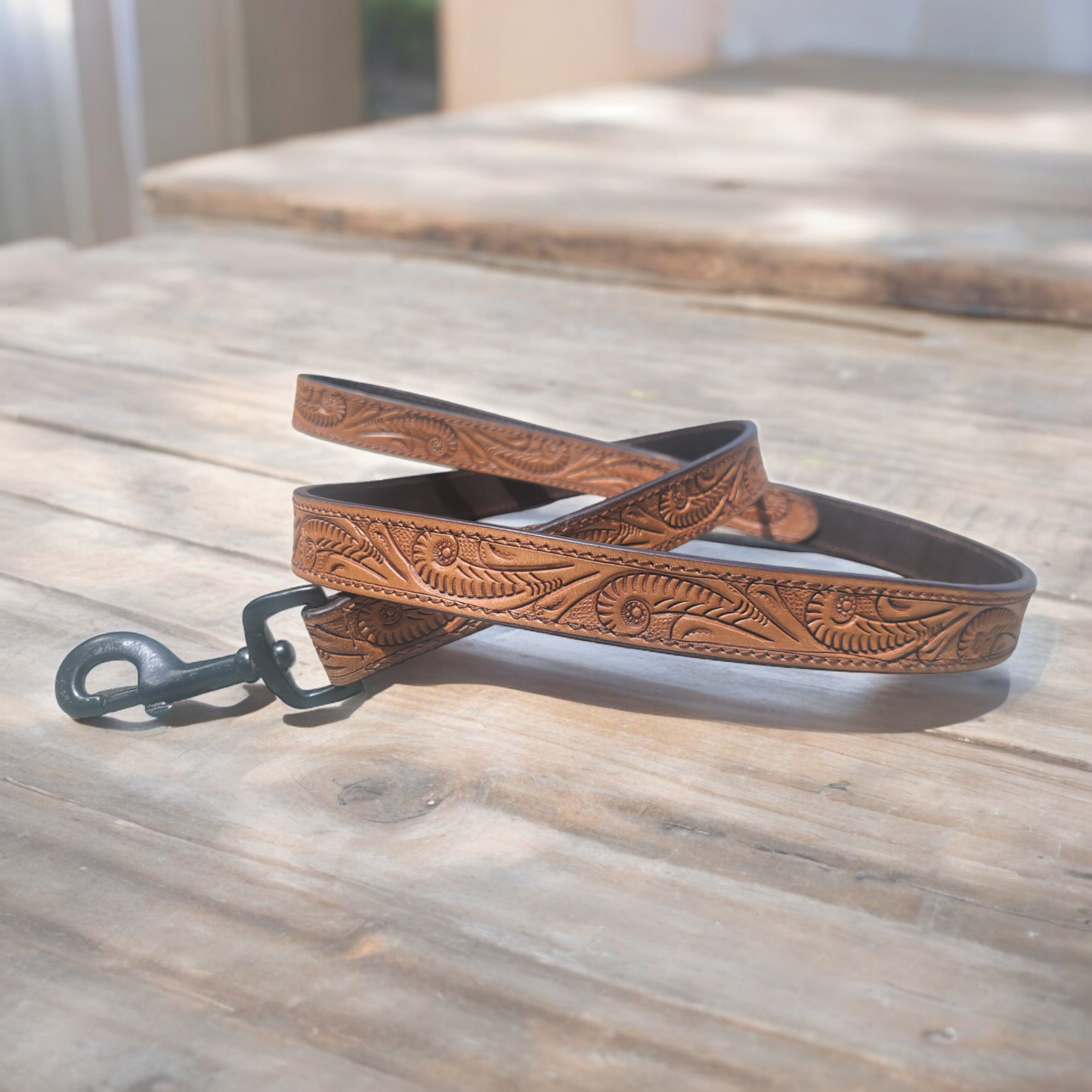 Ay'e Chihuahua Tooled Leather Leash