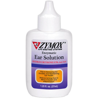 Zymox Ear Solution with 0.5% Hydrocortisone for Dogs & Cats (1.25 oz)