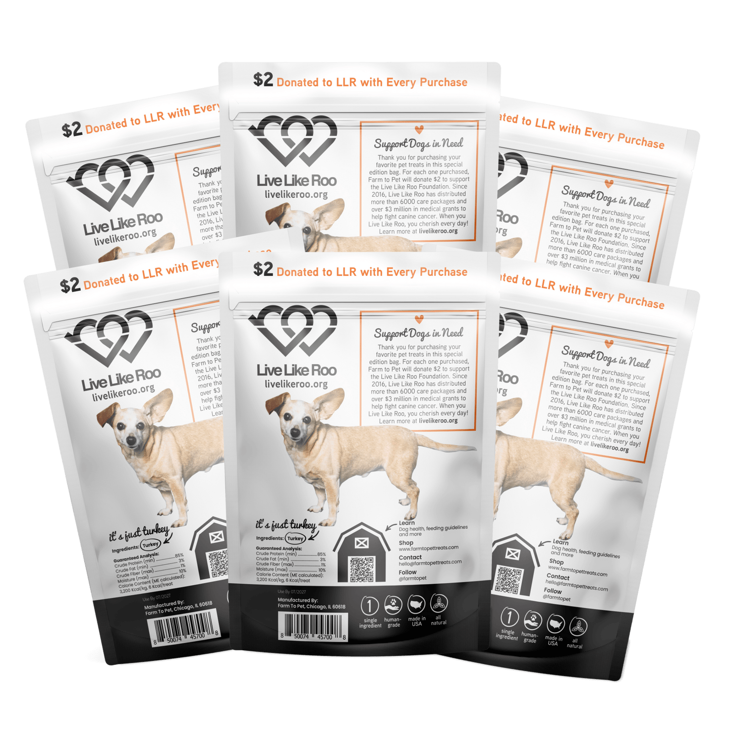 Live Like Roo Turkey Chips for Dogs | Dog Treats That Give Back