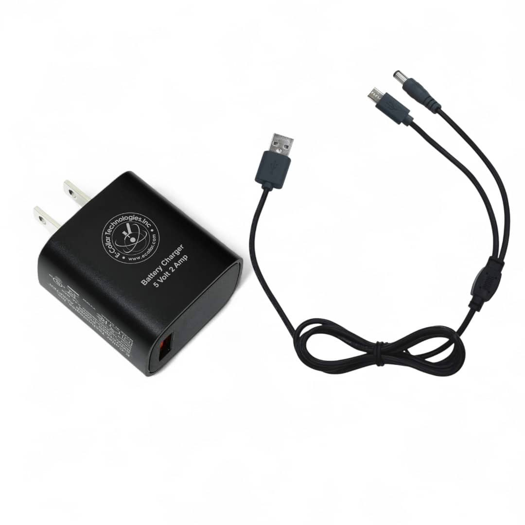 E-Collar Technologies Charger Micro USB + Barrel End / Charger for EZ/PE 900 Series/FOB