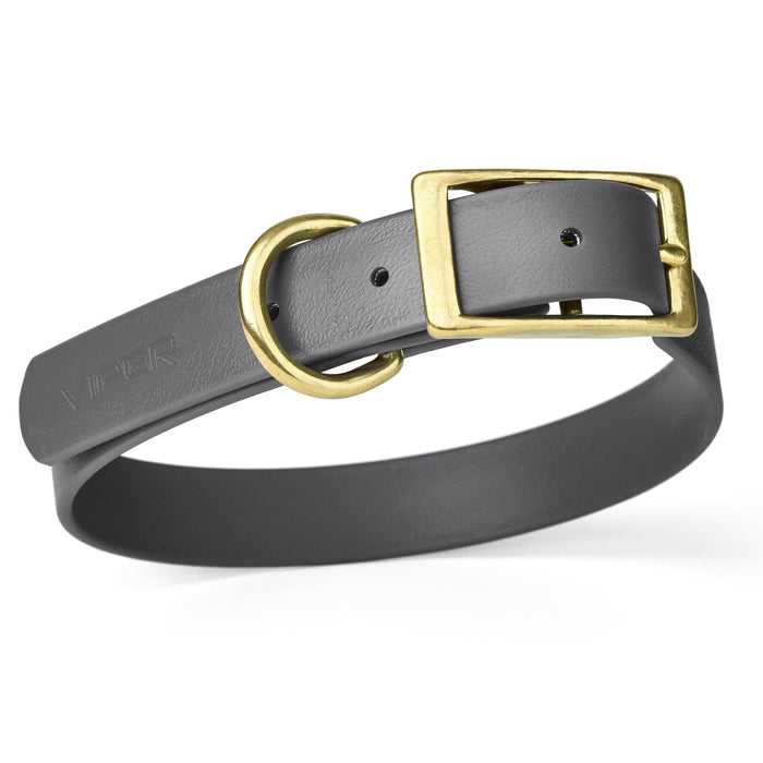 Viper Biothane Waterproof Dog Collar - Brass Hardware - Size XS (9" - 12")