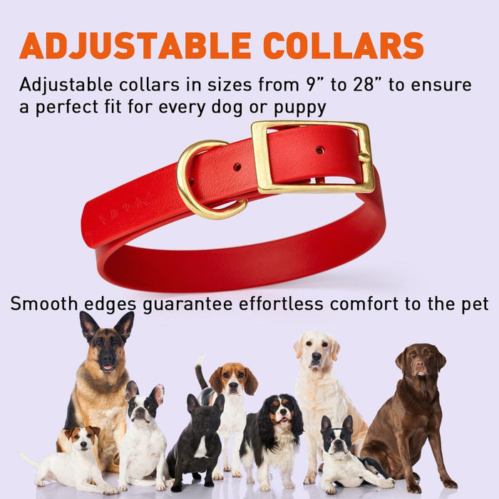 Viper Biothane Waterproof Dog Collar - Brass Hardware - Size S (12" - 15")