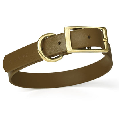 Viper Biothane Waterproof Dog Collar - Brass Hardware - Size S (12" - 15")