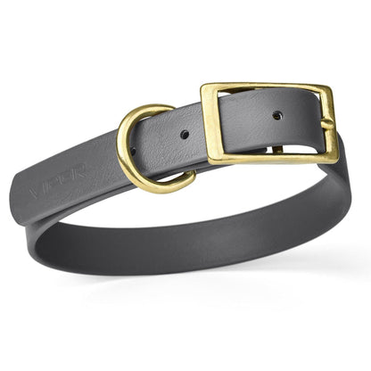 Viper Biothane Waterproof Dog Collar - Brass Hardware - Size S (12" - 15")