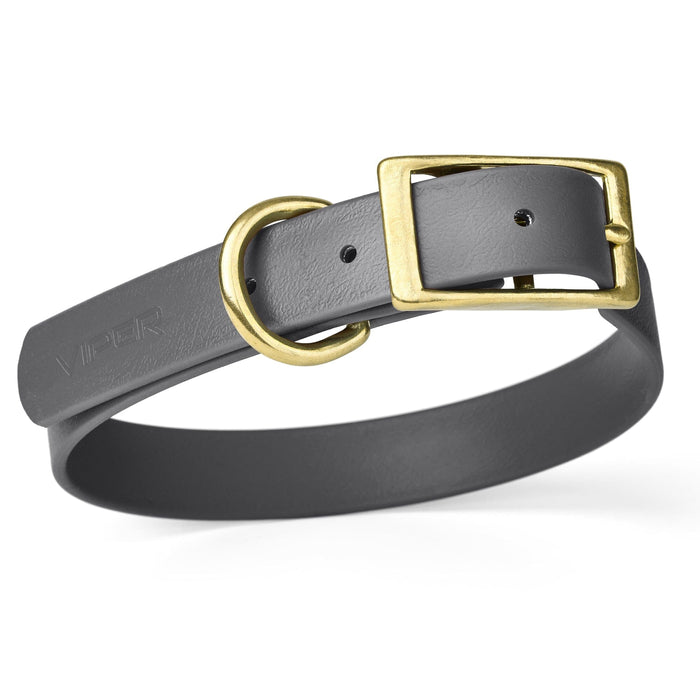 Viper Biothane Waterproof Dog Collar - Brass Hardware - Size XL (22" - 25")