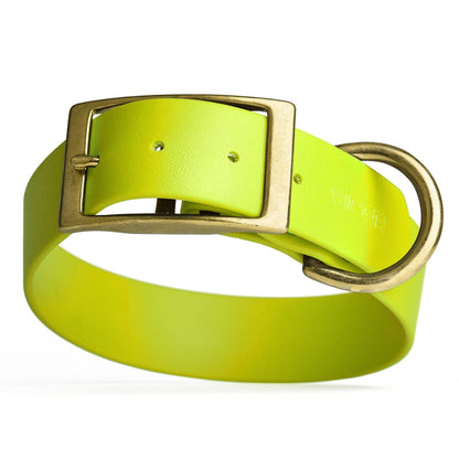 Viper Biothane Waterproof Dog Collar - Brass Hardware - Wide - Size L (16" - 20")