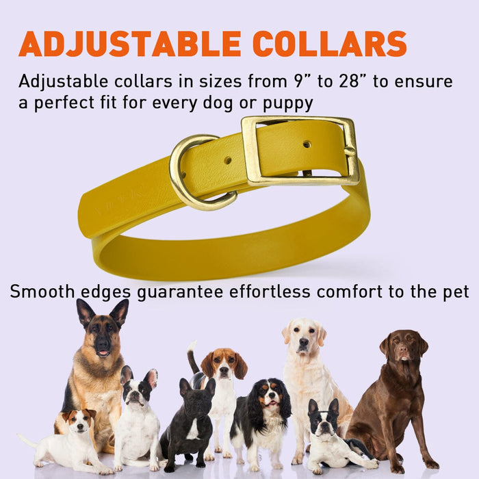 Viper Biothane Waterproof Dog Collar - Brass Hardware - Wide - Size XL (20" - 24")